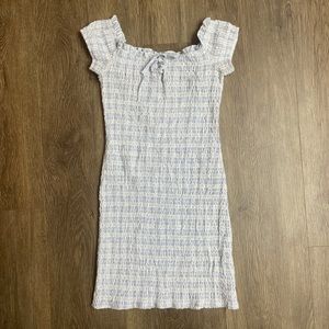 Urban outfitters bodycon baby blue and white paisley dress